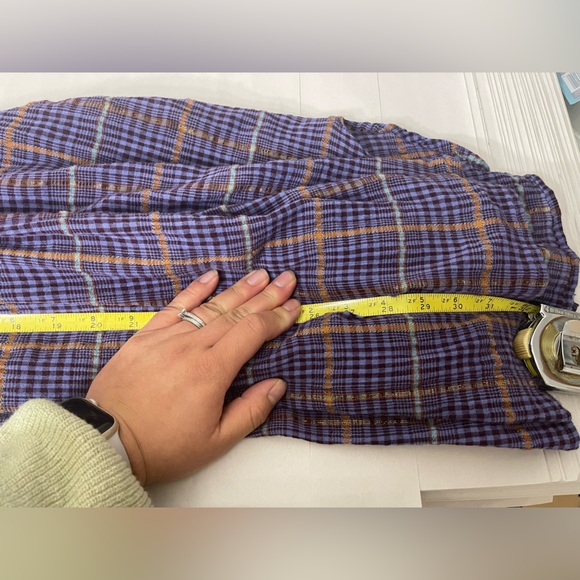 Free People Break My Stride Cotton Gauze Oversized Purple & Gold Button Down L - Picture 11 of 12